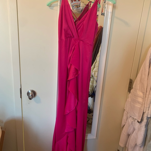 Jay Godfrey Elsie ruffle front gown in bright fuchsia. Size 00 - Picture 2 of 6